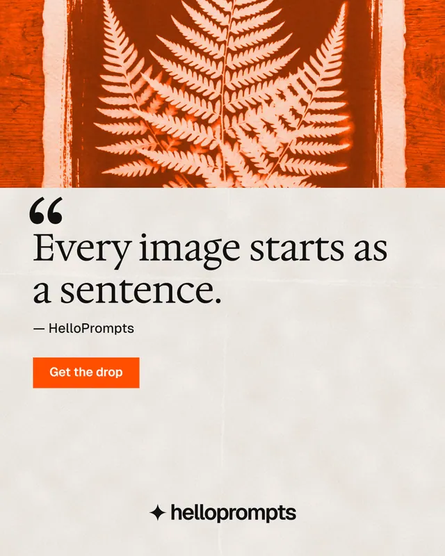 Instagram portrait post for HelloPrompts: "Taste, written down." Swiss style, quote layout, light palette in orange.