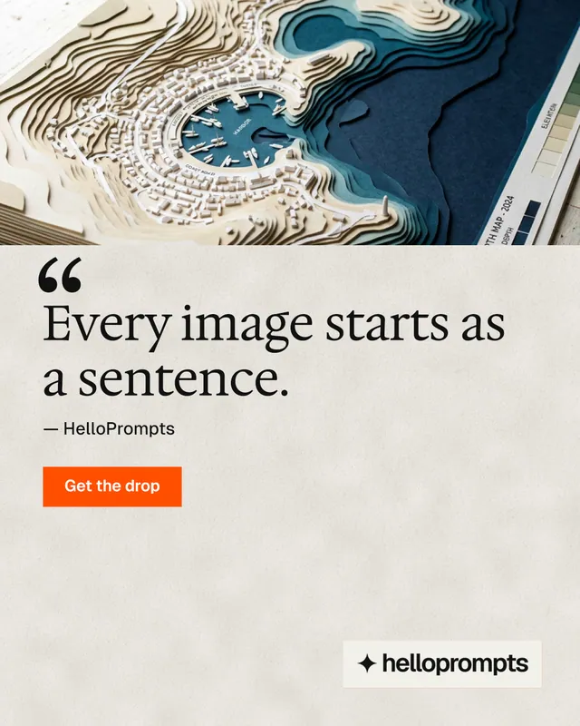 Instagram portrait post for HelloPrompts: "Taste, written down." Swiss style, quote layout, light palette in white, grey.