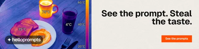 LinkedIn banner for HelloPrompts: "See the prompt. Steal the taste." Swiss style, right layout, light palette in yellow, grey, purple.