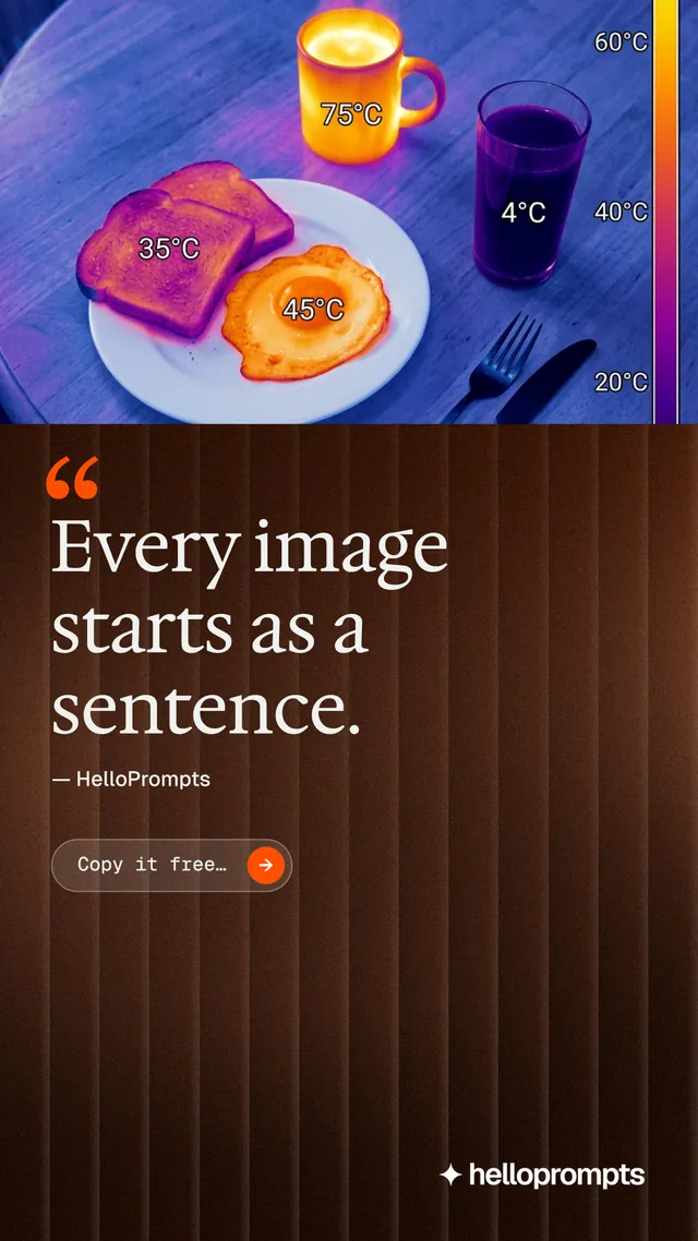 Instagram story for HelloPrompts: "Copy it free." Agentic glass style, quote layout, dark palette in red, black, blue.