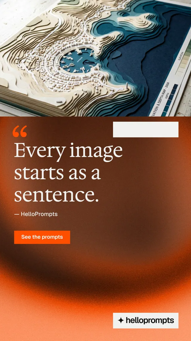 Instagram story for HelloPrompts: "Copy it free." Swiss style, quote layout, dark palette in orange, brown.