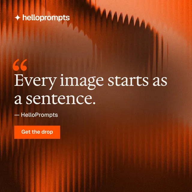Instagram post for HelloPrompts: "Say it like an art director." Swiss style, quote layout, dark palette in orange, brown.
