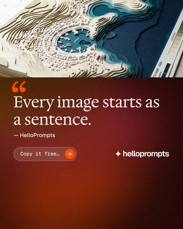 Instagram portrait post for HelloPrompts: "The art of speaking to machines." Agentic glass style, quote layout, dark palette in red, white, grey.