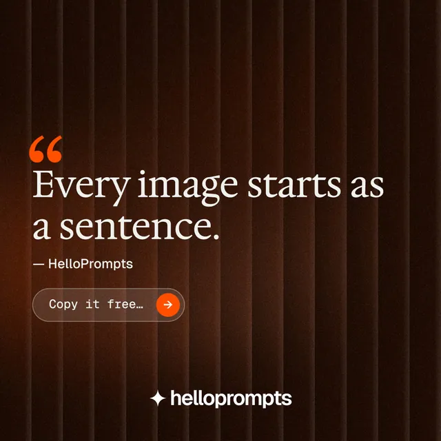 Instagram post for HelloPrompts: "Prompts that show their work." Agentic glass style, quote layout, dark palette in black, orange.