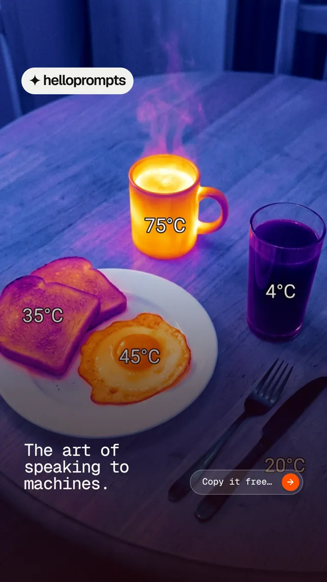 Instagram story for HelloPrompts: "The art of speaking to machines." Agentic glass style, image led layout, dark palette in blue, purple, grey.