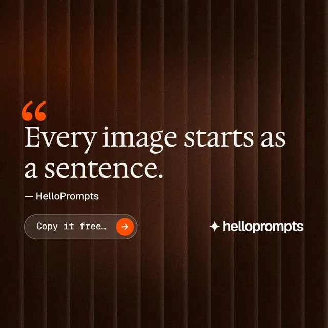 Instagram post for HelloPrompts: "The art of speaking to machines." Agentic glass style, quote layout, dark palette in black, orange.