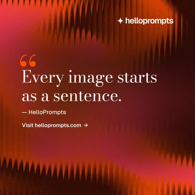 Instagram post for HelloPrompts: "See the prompt. Steal the taste." Minimal luxury style, quote layout, dark palette in red.