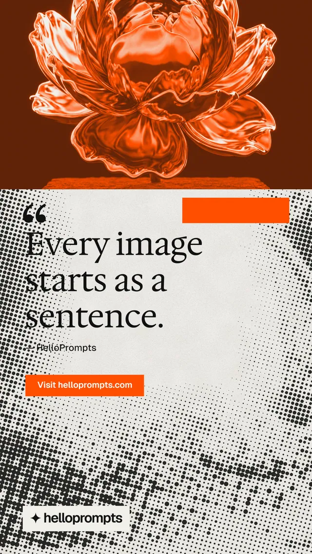 Instagram story for HelloPrompts: "Taste, written down." Retro print style, quote layout, light palette in orange, grey, brown.