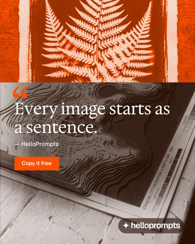Instagram portrait post for HelloPrompts: "Taste, written down." Swiss style, quote layout, light palette in orange, brown.