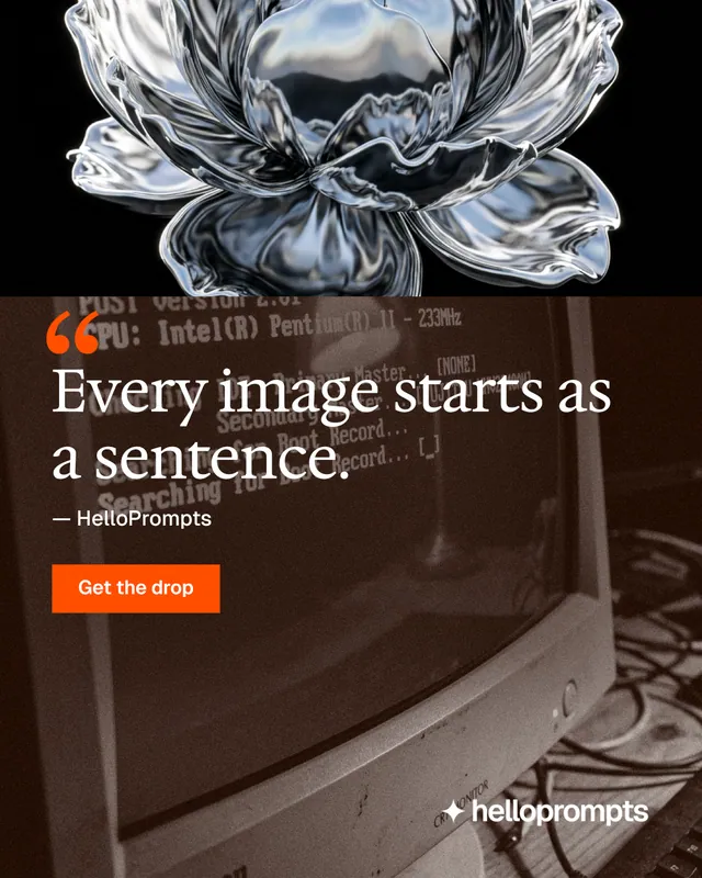 Instagram portrait post for HelloPrompts: "Say it like an art director." Swiss style, quote layout, dark palette in orange, black, grey.