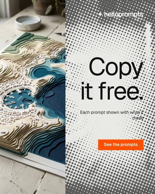 Instagram portrait post for HelloPrompts: "Copy it free." Swiss style, right layout, light palette in grey, white.
