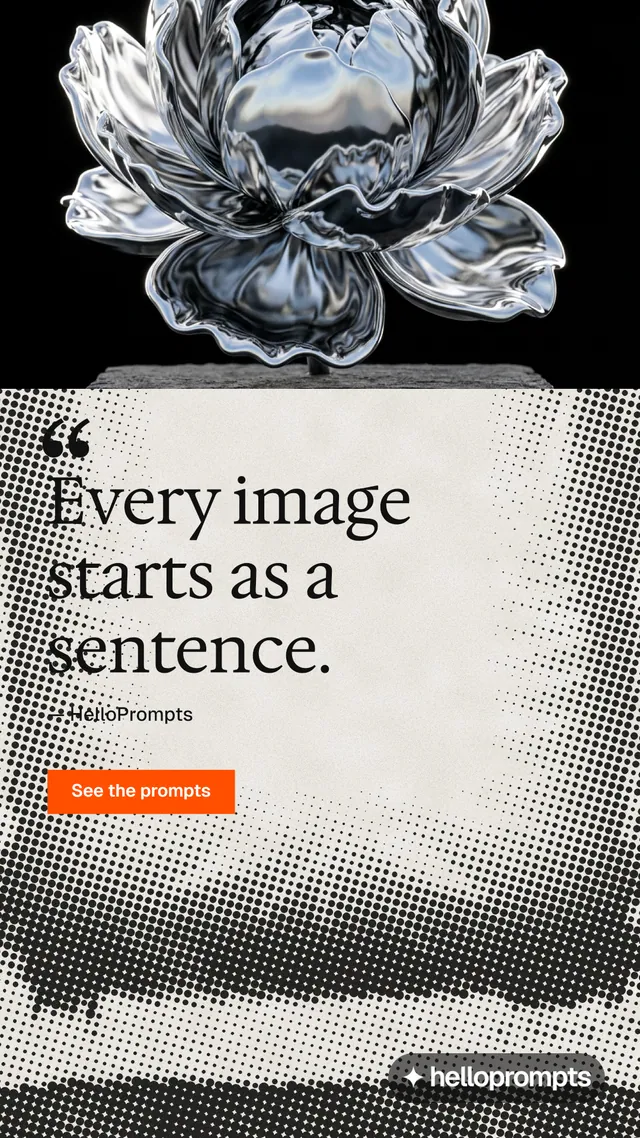 Instagram story for HelloPrompts: "Prompts that show their work." Swiss style, quote layout, light palette in grey, black, white.