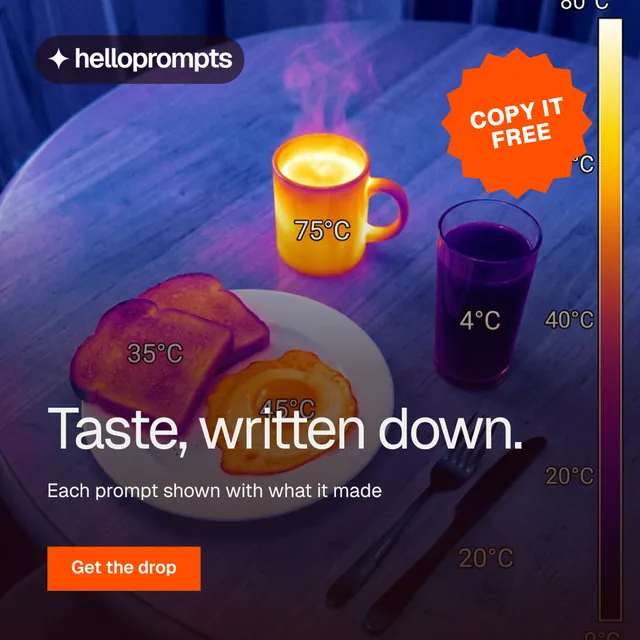 Instagram post for HelloPrompts: "Taste, written down." Swiss style, sticker layout, dark palette in pink, purple, grey.