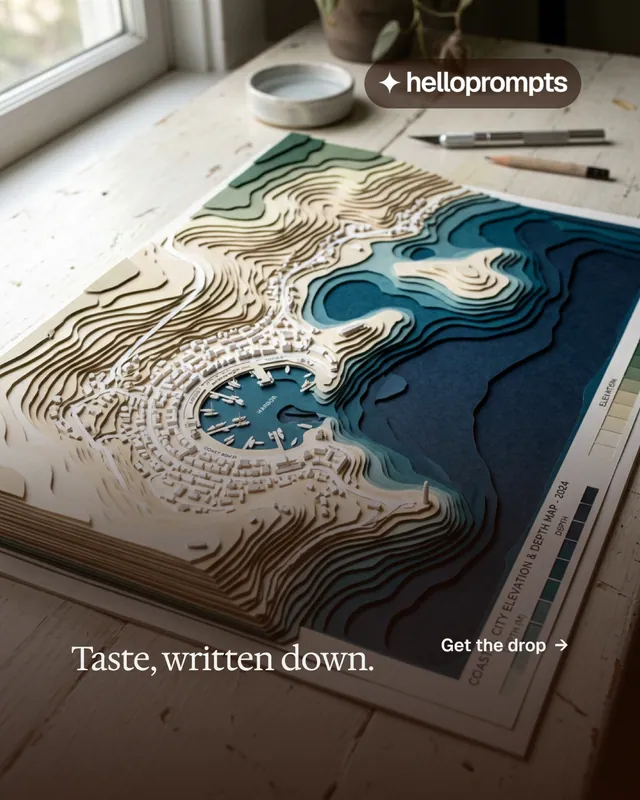 Instagram portrait post for HelloPrompts: "Taste, written down." Editorial style, image led layout, dark palette in grey, black.