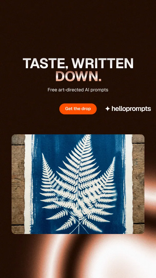 Instagram story for HelloPrompts: "Taste, written down." Y2K style, centred layout, dark palette in black, grey.