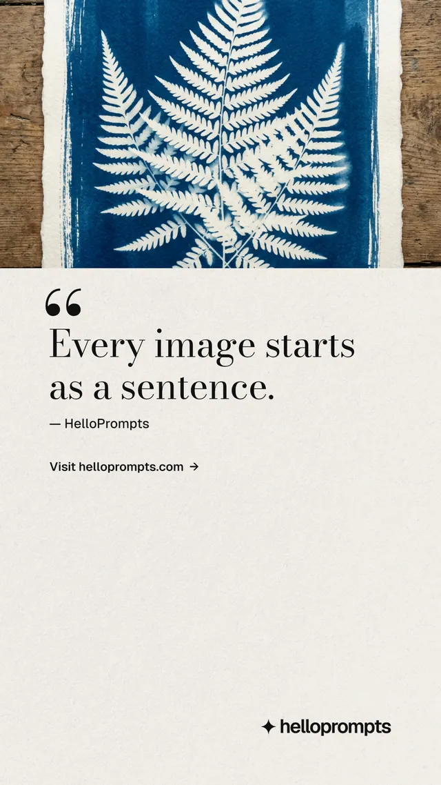 Instagram story for HelloPrompts: "Copy it free." Minimal luxury style, quote layout, light palette in white, yellow, blue.