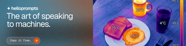 LinkedIn banner for HelloPrompts: "The art of speaking to machines." Agentic glass style, bottom layout, dark palette in blue, grey, purple.