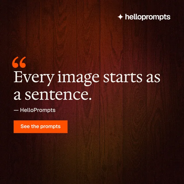 Instagram post for HelloPrompts: "The art of speaking to machines." Swiss style, quote layout, dark palette in black, red.