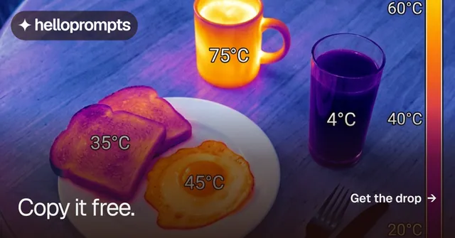 Social ad for HelloPrompts: "Copy it free." Swiss style, image led layout, dark palette in purple, blue, pink.