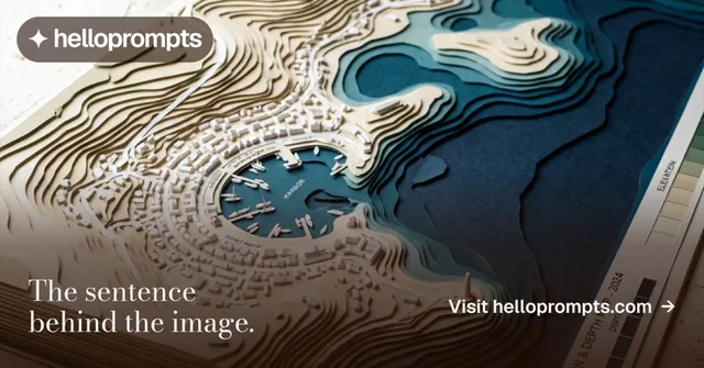 Social ad for HelloPrompts: "The sentence behind the image." Minimal luxury style, image led layout, dark palette in grey, black, orange.