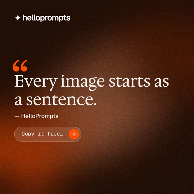 Instagram post for HelloPrompts: "Prompts that show their work." Agentic glass style, quote layout, dark palette in black, orange.