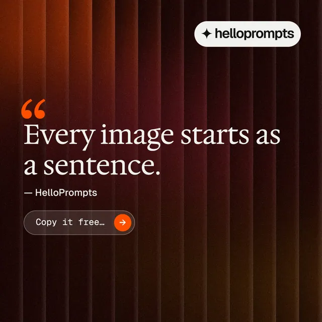 Instagram post for HelloPrompts: "Prompts that show their work." Agentic glass style, quote layout, dark palette in black, red, orange.