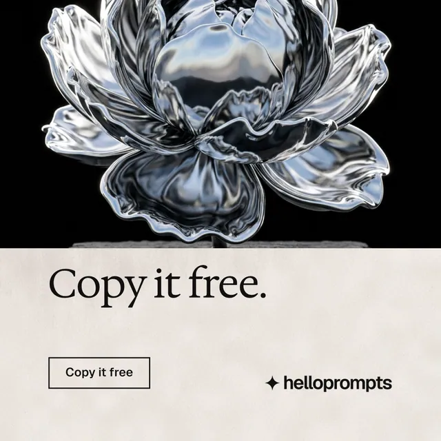 Instagram post for HelloPrompts: "Copy it free." Editorial style, bottom layout, light palette in orange, black, grey.