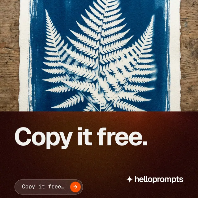 Instagram post for HelloPrompts: "Copy it free." Agentic glass style, bottom layout, dark palette in black, grey, blue.