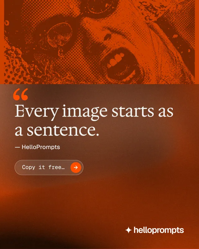 Instagram portrait post for HelloPrompts: "Prompts that show their work." Agentic glass style, quote layout, dark palette in orange, brown.