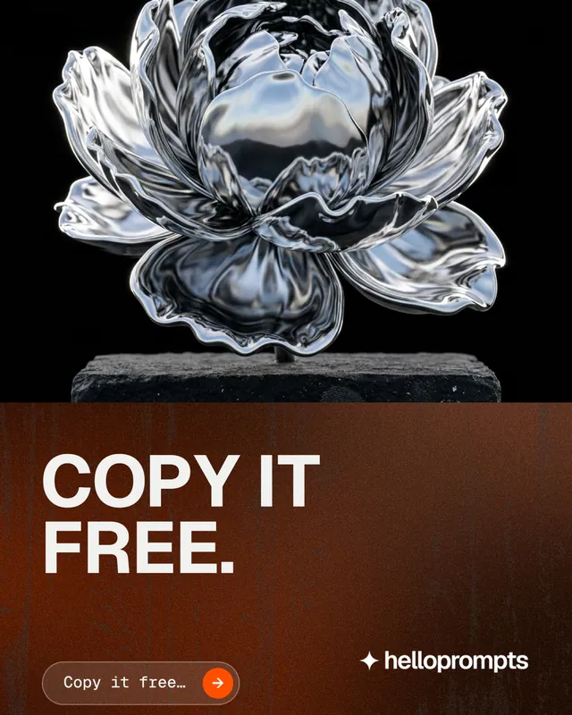 Instagram portrait post for HelloPrompts: "Copy it free." Agentic glass style, bottom layout, dark palette in black, grey, orange.