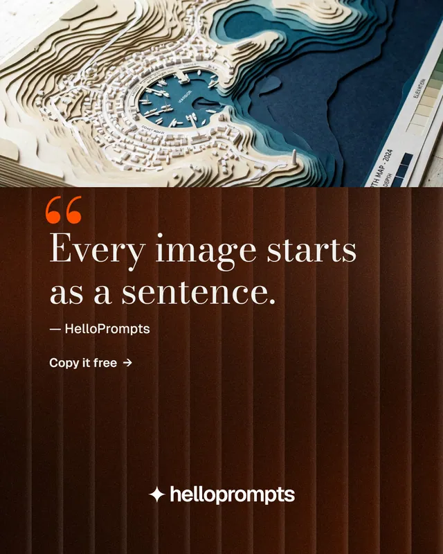 Instagram portrait post for HelloPrompts: "The art of speaking to machines." Minimal luxury style, quote layout, dark palette in orange, black, white.