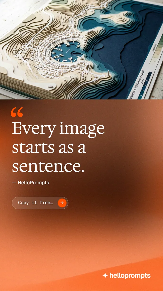Instagram story for HelloPrompts: "Taste, written down." Agentic glass style, quote layout, light palette in brown, orange, white.