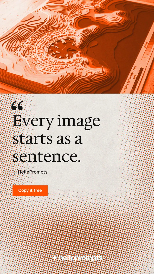 Instagram story for HelloPrompts: "Say it like an art director." Retro print style, quote layout, light palette in orange.