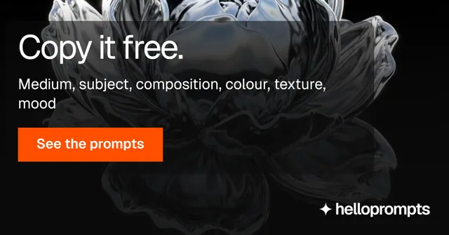 Social ad for HelloPrompts: "Copy it free." Swiss style, skeleton layout, dark palette in black, grey.