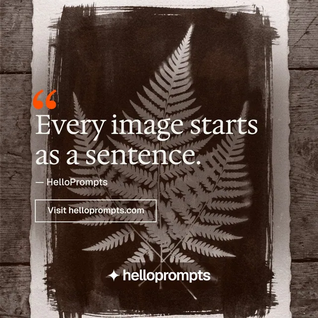 Instagram post for HelloPrompts: "See the prompt. Steal the taste." Editorial style, quote layout, dark palette in black, grey, orange.