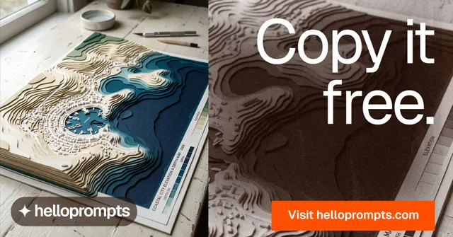 Social ad for HelloPrompts: "Copy it free." Swiss style, right layout, dark palette in grey, black, orange.