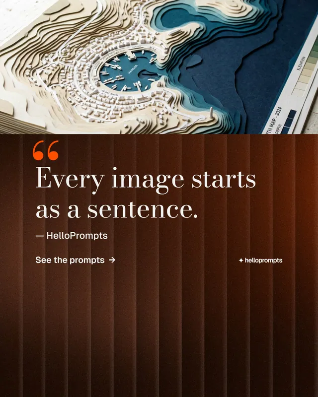 Instagram portrait post for HelloPrompts: "The art of speaking to machines." Minimal luxury style, quote layout, dark palette in orange, black, white.