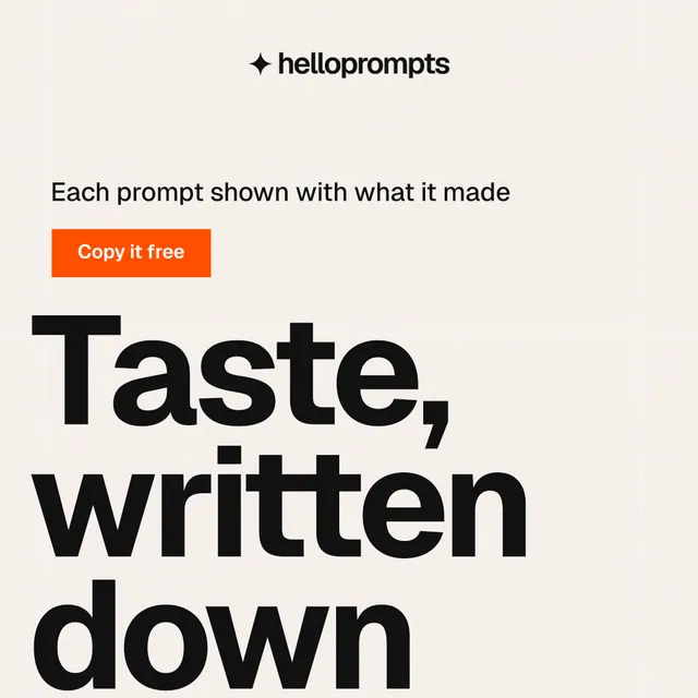 Instagram post for HelloPrompts: "Say it like an art director." Swiss style, oversized layout, light palette in white, grey.