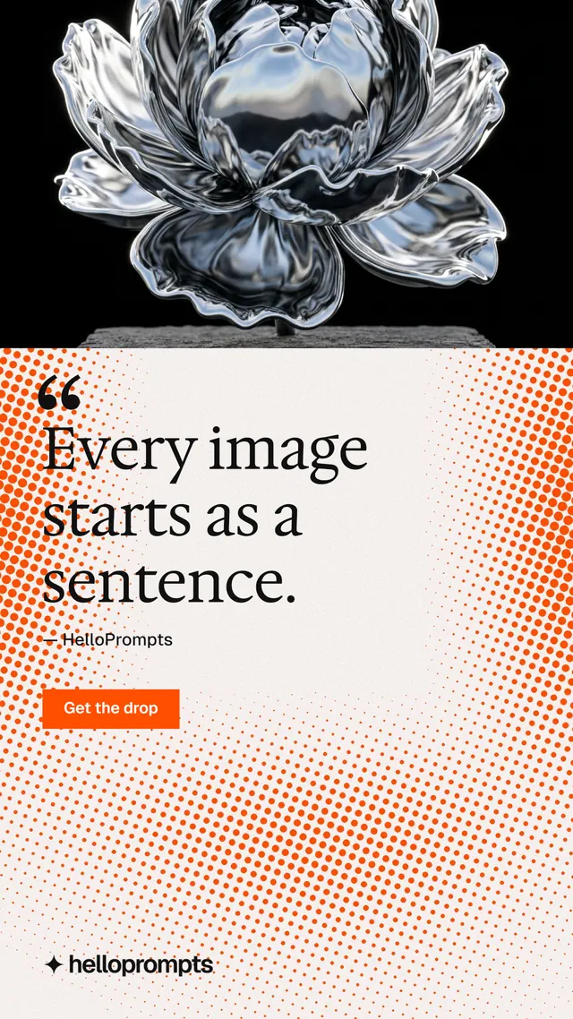 Instagram story for HelloPrompts: "Copy it free." Swiss style, quote layout, light palette in orange, black, white.