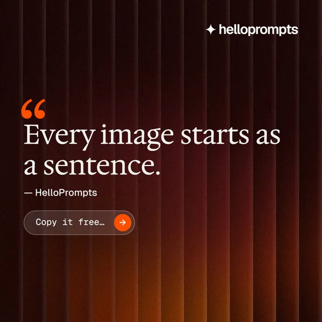 Instagram post for HelloPrompts: "See the prompt. Steal the taste." Agentic glass style, quote layout, dark palette in red, black.
