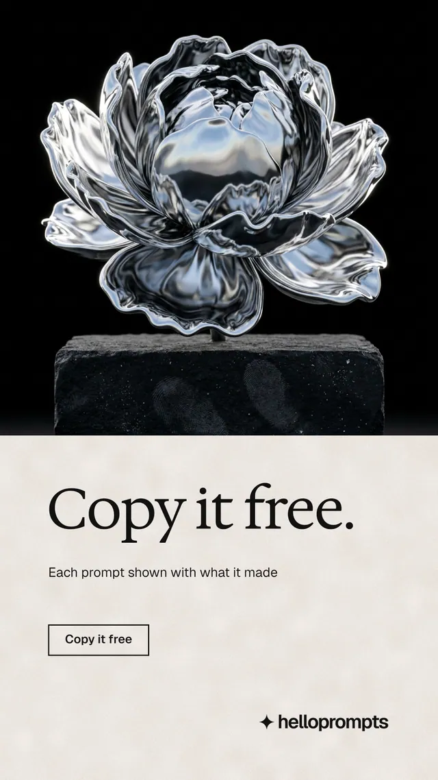 Instagram story for HelloPrompts: "Copy it free." Editorial style, bottom layout, light palette in black, orange, grey.