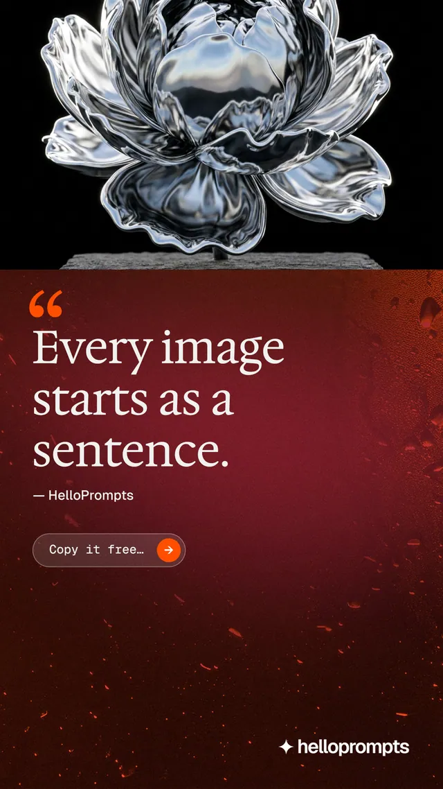 Instagram story for HelloPrompts: "See the prompt. Steal the taste." Agentic glass style, quote layout, dark palette in red, black, grey.