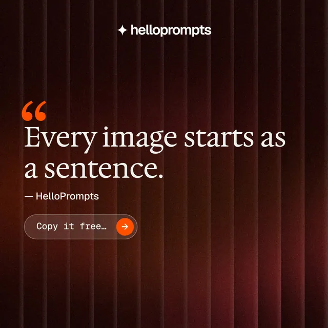 Instagram post for HelloPrompts: "Taste, written down." Agentic glass style, quote layout, dark palette in black, red.