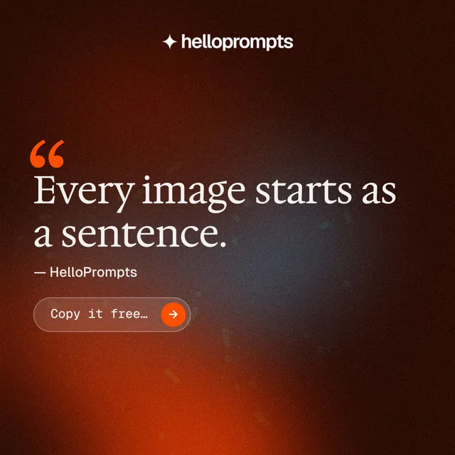 Instagram post for HelloPrompts: "Taste, written down." Agentic glass style, quote layout, dark palette in black, red.