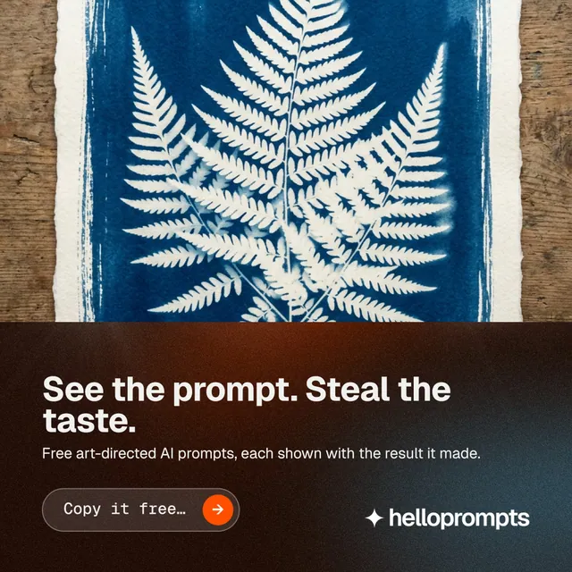 Instagram post for HelloPrompts: "See the prompt. Steal the taste." Agentic glass style, bottom layout, dark palette in grey, orange, black.
