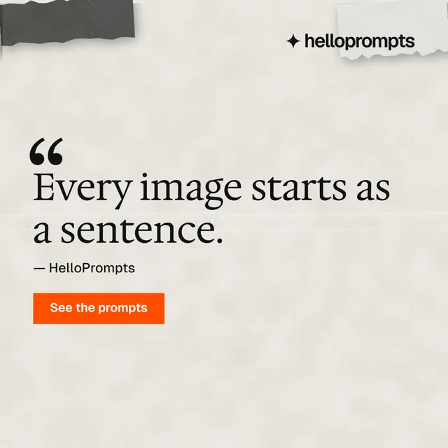 Instagram post for HelloPrompts: "The art of speaking to machines." Swiss style, quote layout, light palette in yellow, white, grey.