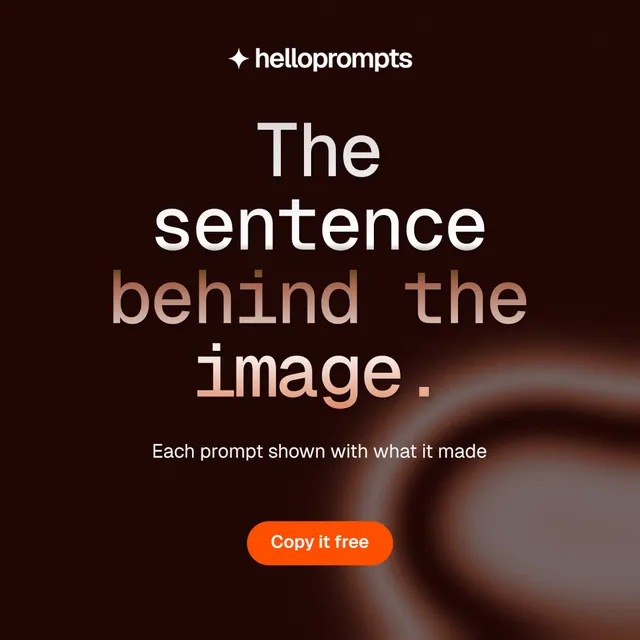 Instagram post for HelloPrompts: "The sentence behind the image." Y2K style, centred layout, dark palette in black, red.