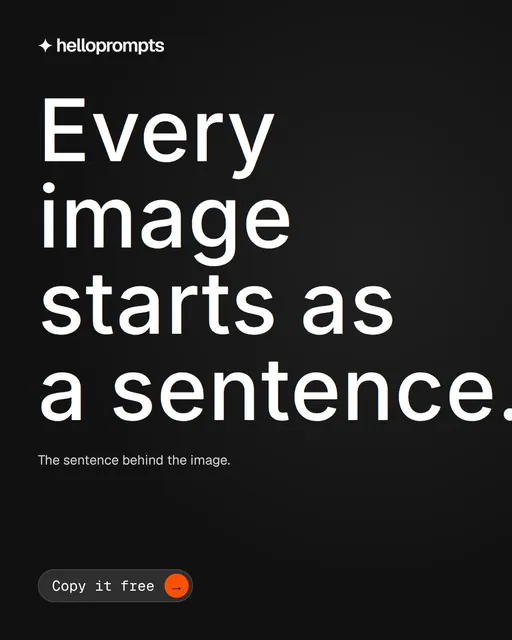 Video for HelloPrompts: "Every image starts as a sentence.". Doc motion loop, 6.0 s, dark palette.