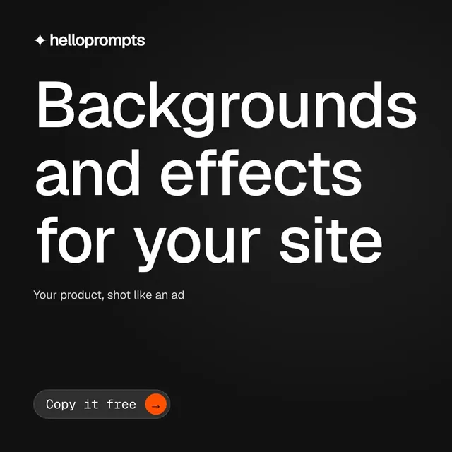Video for HelloPrompts: "Backgrounds and effects for your site". Doc motion loop, 6.0 s, dark palette.