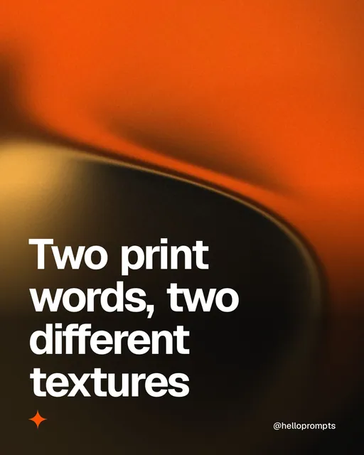 Video for HelloPrompts: "Two print words, two different textures". Shader loop, 6.0 s, dark palette.